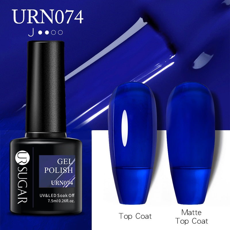 UR SUGAR 7.5ml Dark Purple Gel Nail Polish Soak Off UV LED Semi Permanent Gel Varnishes Manicure Nails Art Matte Top Coat Needed nail polish DailyAlertDeals URN074  