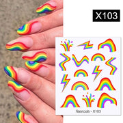 Harunouta Purple Blue Flowers Ink Blooming Nail Water Decals Geometry Line Ripple French Nail Stickers Manicuring Foils Wraps Nail Stickers DailyAlertDeals X103  