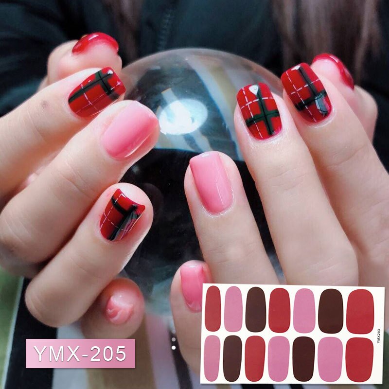 14tips/sheet Hot Colors Series Classic Collection Manicure Nail Polish Strips Nail Wraps,Full Nail Sheet DIY nail art decoration nail decal stickers DailyAlertDeals YMX205  