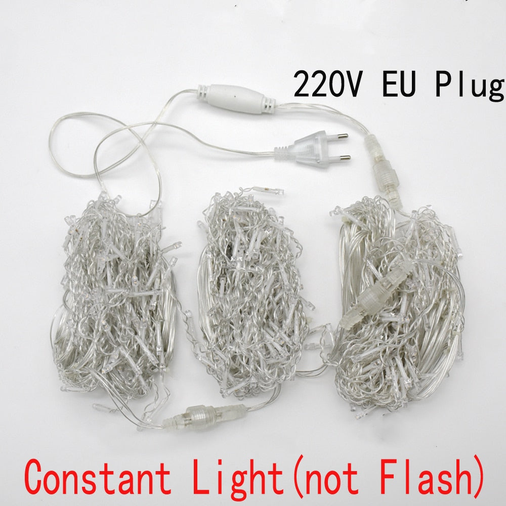 Christmas Decorations For Home Outdoor LED Curtain Icicle String Light Street Garland On The House Winter 220V 5m Droop 0.6-0.8m RGB LED String DailyAlertDeals   