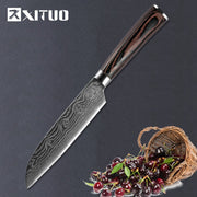 XITUO 1-5PCS set Chef Knife Japanese Stainless Steel Sanding Laser Pattern Knives Professional Sharp Blade Knife Cooking Tool 0 DailyAlertDeals 5inch Santoku knife China 