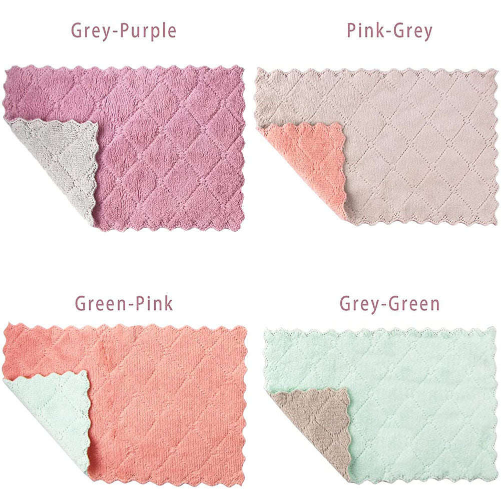 10pcs Microfiber Towel Absorbent Kitchen Cleaning Cloth Non-stick Oil Dish Towel Rags Napkins Tableware Household Cleaning Towel 10pcs Microfiber Towel DailyAlertDeals   