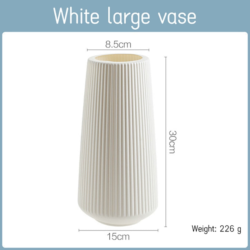 Morandi Plastic Vase Living Room Decoration Ornaments Modern Origami Plastic Vases for Flower Arrangements Home Decoration Plastic Vases Flower Pots DailyAlertDeals 3515 white  