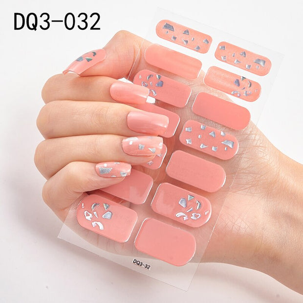 Lamemoria 1pc 3D Nail Slider Beauty Nail Stickers Shining Wave Line Decals Adhesive Manicure Tips Salon Nail Art Decorations nail decal stickers DailyAlertDeals DQ3-32  