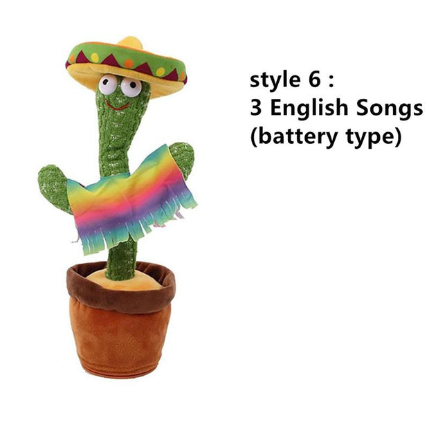 Lovely Talking Toy Dancing Cactus Toy Singing Talking & Repeating Toy Kawaii Cactus Toys for Children singing toys for children DailyAlertDeals Style 6  