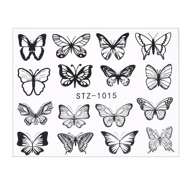 3D Watercolor Butterflies Sliders Nail Art Water Transfer Decal Sticker Blue Valentine&#39;s Day Nail Decoration Tattoo Manicure 0 DailyAlertDeals TA610  