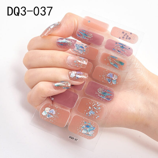 Lamemoria 1pc 3D Nail Slider Beauty Nail Stickers Shining Wave Line Decals Adhesive Manicure Tips Salon Nail Art Decorations nail decal stickers DailyAlertDeals DQ3-37  