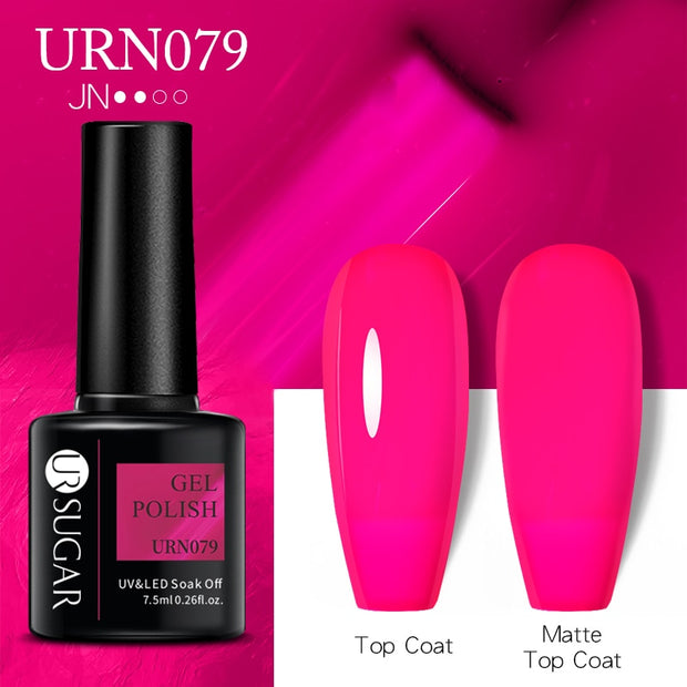 UR SUGAR 7.5ml Dark Purple Gel Nail Polish Soak Off UV LED Semi Permanent Gel Varnishes Manicure Nails Art Matte Top Coat Needed nail polish DailyAlertDeals URN079  