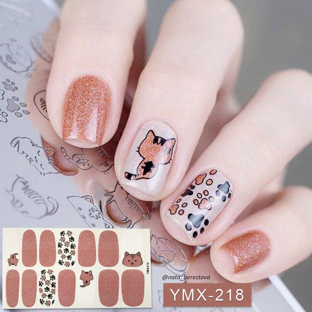 14tips/sheet Hot Colors Series Classic Collection Manicure Nail Polish Strips Nail Wraps,Full Nail Sheet DIY nail art decoration nail decal stickers DailyAlertDeals   