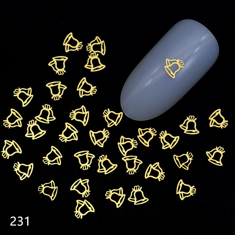 100Pcs/Lot Gold Metal Nail Decals Ultra-thin Flakes Nail Bling Rhinestone Cute 3D Nail Art Decorations Charm Nail Art Rivets 0 DailyAlertDeals 231  