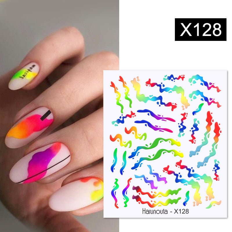 Harunouta Spring Simple Green Theme Water Decal Sticker Flower Leaf Tree Summer DIY Slider For Manicuring Nail Art Watermarks 0 DailyAlertDeals X128  