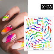 Harunouta Geometric Color Block Line Leaf Flower Water Decal Sticker Spring Simple DIY Slider For Manicuring Nail Art Watermarks 0 DailyAlertDeals X128  