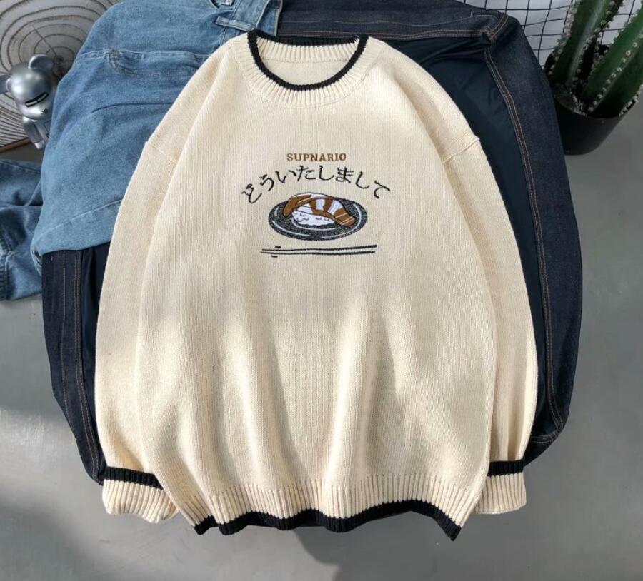 RUIHUO Harajuku Knitted Sweater Men Clothing Winter Pullover Men Sweater Fashion Harajuku Clothes Hip Hop 2XL 2022 New Arrivals Knitted Sweater DailyAlertDeals Apricot Chinese Size M 