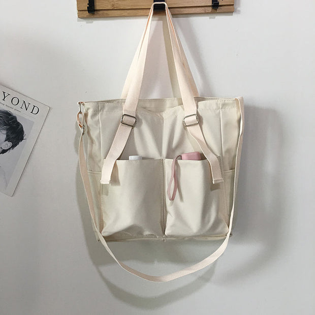 Waterproof Oxford Large Capacity Canvas Girl Handbags & Crossbody bags For Women Casual Tote Purses Handbags & Crossbody bags DailyAlertDeals White No Pendant  
