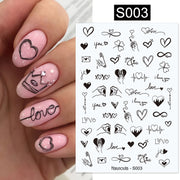 NEW Gold Nail Art 3D Decals Decoration Flower Leaves Nail Art Sticker DIY Manicure Transfer Decal Nail Stickers DailyAlertDeals S003  