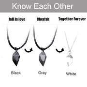 2Pcs/Lot Magnetic Couple Necklace Friendship Heart Pendant Distance Faceted Charm Necklace Women Valentine&#39;s Day Gift 2021 0 DailyAlertDeals   