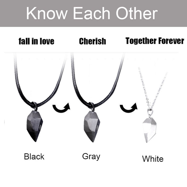 2Pcs/Lot Magnetic Couple Necklace Friendship Heart Pendant Distance Faceted Charm Necklace Women Valentine&#39;s Day Gift 2021 0 DailyAlertDeals   