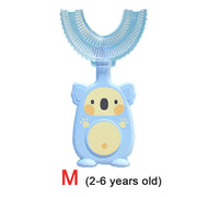 Baby toothbrush children teeth oral care cleaning brush soft Silicone teethers baby toothbrush new born baby items 2-12Y Baby silicon soft toothbrush DailyAlertDeals koala blue M  