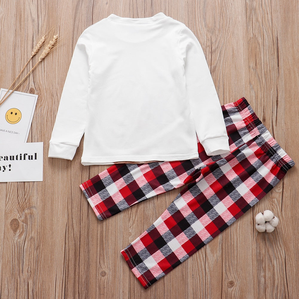 2022 Christmas Family Matching Pajamas Adults Kids Family Matching Outfits Top+Pants 2PCS Xmas Sleepwear Pyjamas Baby Jumpsuit family dress DailyAlertDeals   
