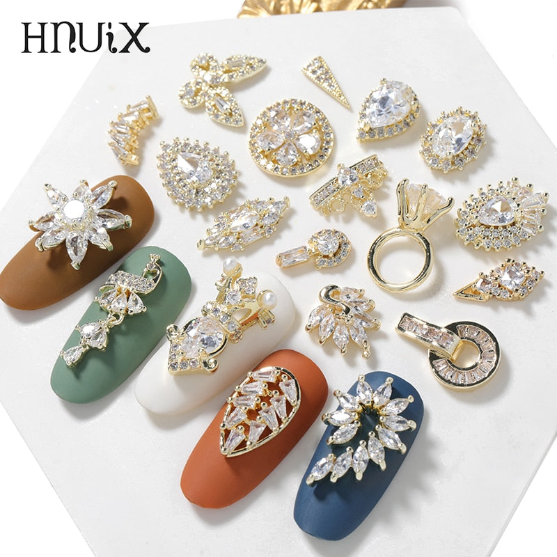 5 pieces 3D metal Zircon Nail art decorations Butterfly rhinestones nail art jewelry alloy zircon tassel pendant nail accessory Nail Rhinestones Jewelry DailyAlertDeals   