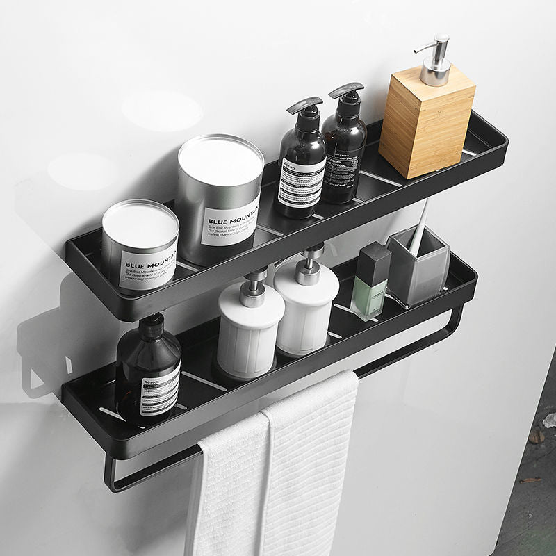 Black / White Bathroom Shelf Shampoo Holder Kitchen Storage Rack Bathroom Hardware Space Aluminum Shower Room Accessory 0 DailyAlertDeals   