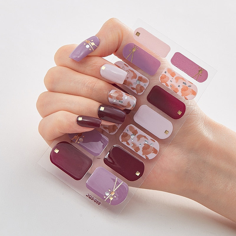Patterned Nail Stickers Wholesale Supplise Nail Strips for Women Girls Full Beauty High Quality Stickers for Nails Decal stickers for nails DailyAlertDeals DQ3-59  