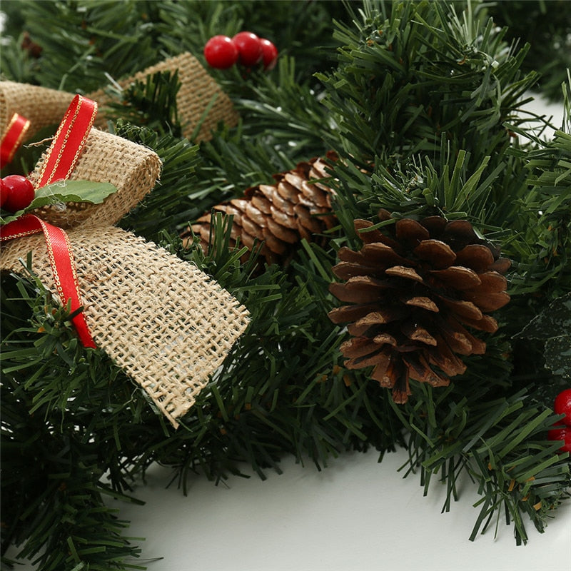1.8M Christmas Rattan Garland Decorative Christmas Garland Artificial Xmas Tree Rattan Banner Hanging Decoration Party Wreath Artificial Xmas Tree DailyAlertDeals   