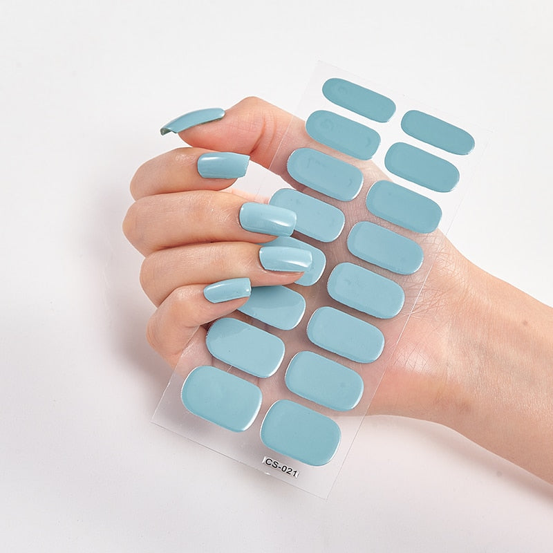 16 Tips/Sheet Nailart Nailart Sticker Nail Tips Manicure Decoracion Fashion Nail Polish Self Adhesive Nail Sticker Creative nail decal stickers DailyAlertDeals CS-21  