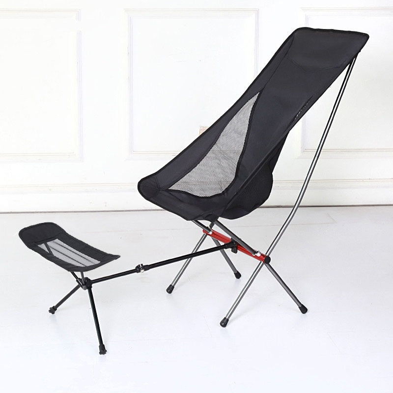 Portable Folding Camping Chair Outdoor Moon Chair Collapsible Foot Stool For Hiking Picnic Fishing Chairs Seat Tools Camping Chair Outdoor DailyAlertDeals   