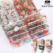 Nail Foils Marble Series Nail Transfer Foils Decorations DIY idea nail Art Transfer Sticker Decals Nail Accessories Nail Sticker DailyAlertDeals flower-1  