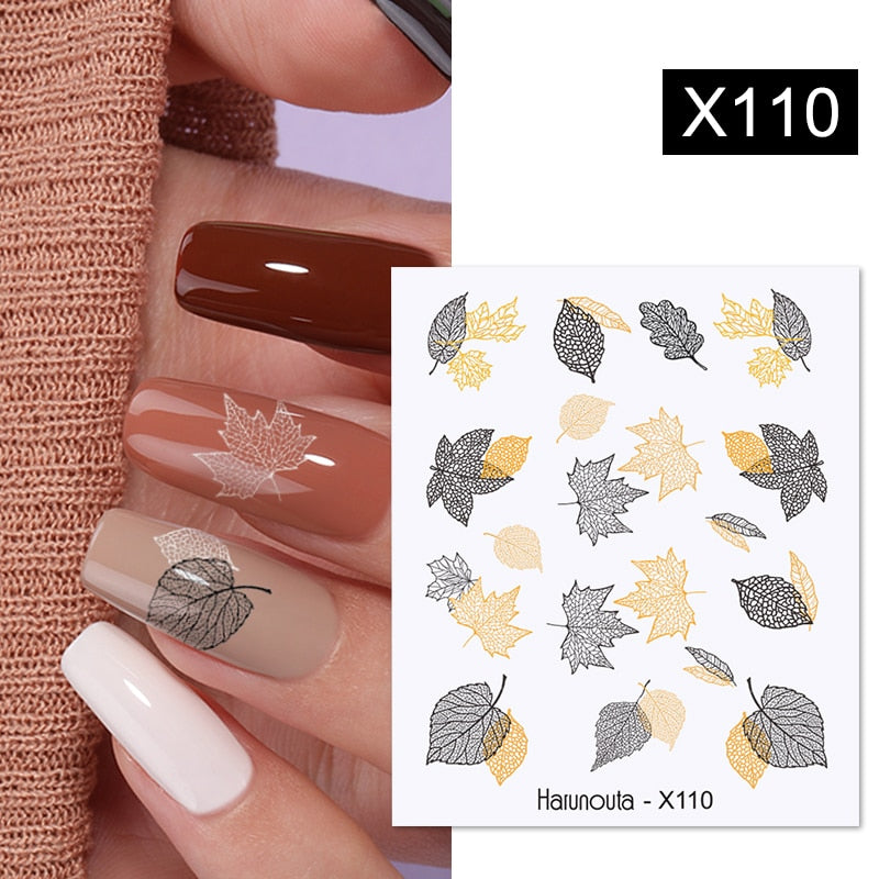 Harunouta Abstract Line Avocado Fruit Leopard Nail Water Sticker Decals Flower Leaves Slider Decoration For Autumn Nail Design 0 DailyAlertDeals X110  