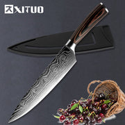 XITUO 1-5PCS set Chef Knife Japanese Stainless Steel Sanding Laser Pattern Knives Professional Sharp Blade Knife Cooking Tool 0 DailyAlertDeals 8inch Chef knife China 