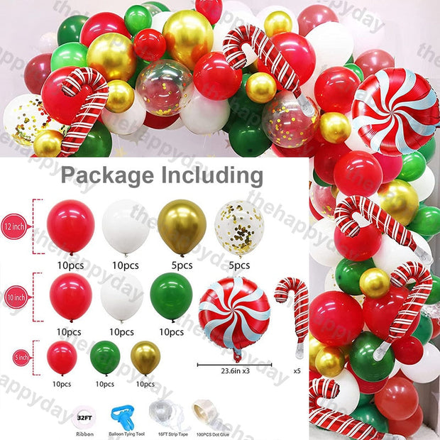 Christmas Balloon Arch Green Gold Red Box Candy Balloons Garland Cone Explosion Star Foil Balloons New Year Christma Party Decor Christmas Balloons DailyAlertDeals B 102pcs Christmas Other 