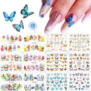 12 Designs Nail Stickers Set Mixed Floral Geometric Nail Art Water Transfer Decals Sliders Flower Leaves Manicures Decoration 0 DailyAlertDeals 37  