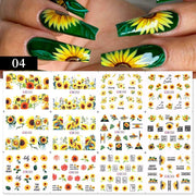12 Designs Nail Stickers Set Mixed Floral Geometric Nail Art Water Transfer Decals Sliders Flower Leaves Manicures Decoration 0 DailyAlertDeals A49  