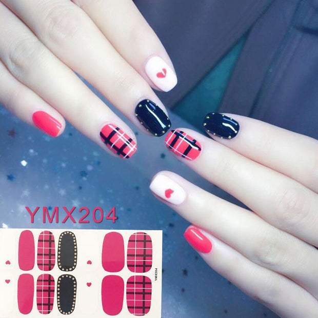 14tips/sheet Hot Colors Series Classic Collection Manicure Nail Polish Strips Nail Wraps,Full Nail Sheet DIY nail art decoration nail decal stickers DailyAlertDeals YMX204  