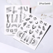 Harunouta Abstract Lady Face Water Decals Fruit Flower Summer Leopard Alphabet Leaves Nail Stickers Water Black Leaf Sliders Nail Stickers DailyAlertDeals 2pcs-48  
