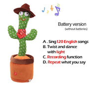 Lovely Talking Wiggle Dancing Cactus Doll Repeat English Songs Plush Cactus Toys for Babies Christmas Toy Gift Lovely Talking Toy Dancing Cactus Doll DailyAlertDeals Style16 English Song USA 