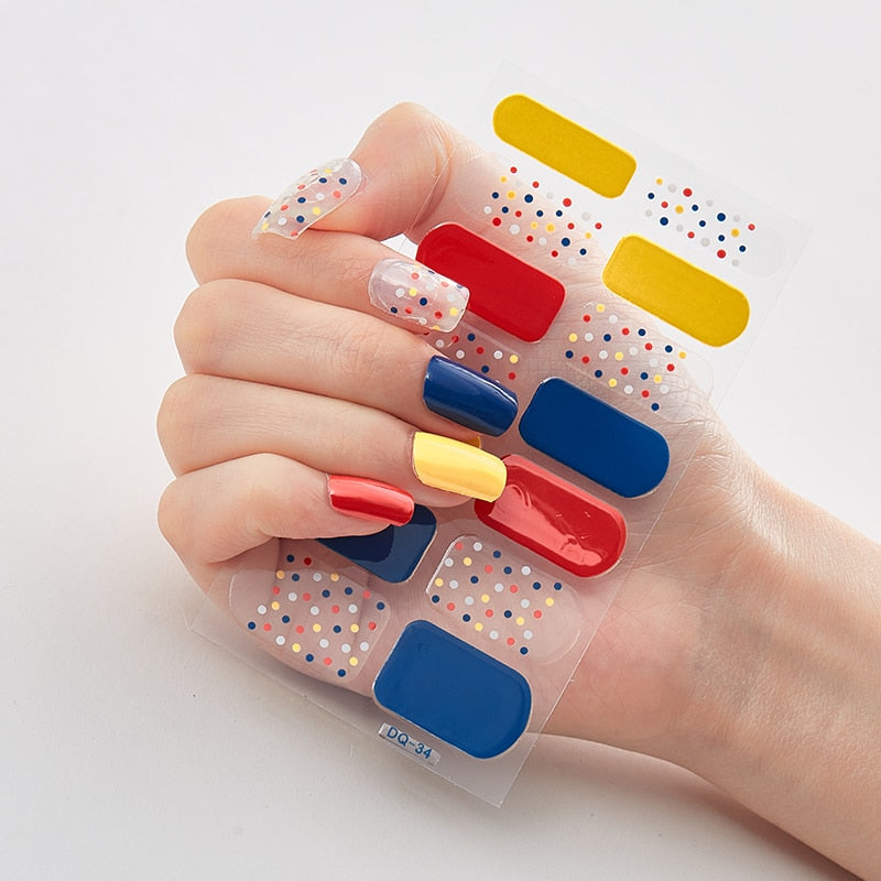 Three Sorts 0f Nail Stickers Full Cover Nail Stickers Novidades Nail Strips Self Adhesive Nail Sticker Nails Sticker Designer Nail Stickers DailyAlertDeals DQ-34  