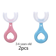 Toothbrush Children 360 Degree U-shaped Child Toothbrush Teethers Brush Silicone Kids Teeth Oral Care Cleaning 0 DailyAlertDeals 2pcs 2  