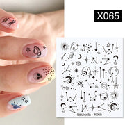 Harunouta Abstract Lady Face Water Decals Fruit Flower Summer Leopard Alphabet Leaves Nail Stickers Water Black Leaf Sliders Nail Stickers DailyAlertDeals X065  