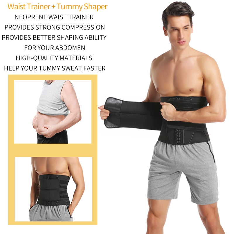 Men's Workout Waist Trainer for Weight Loss Sauna Sweat Tummy Slimming Body Shaper Abs Abdomen Shapewear Waist Trainer for men DailyAlertDeals   