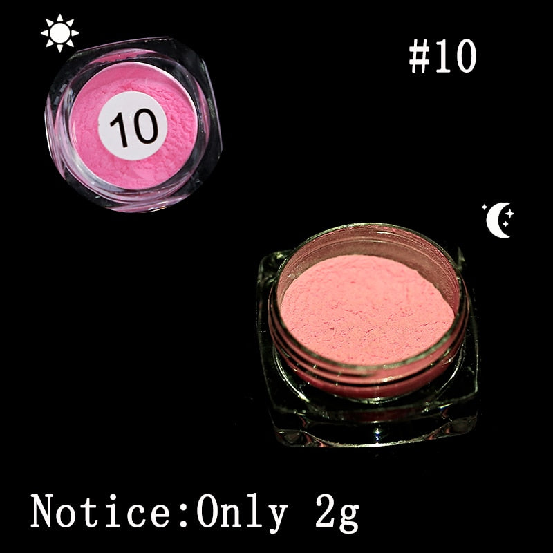 1 Box Neon Phosphor Powder Nail Glitter Powder 10 Colors Dust Luminous Pigment Fluorescent Powder Nail Glitters Glow in the Dark 0 DailyAlertDeals 10  