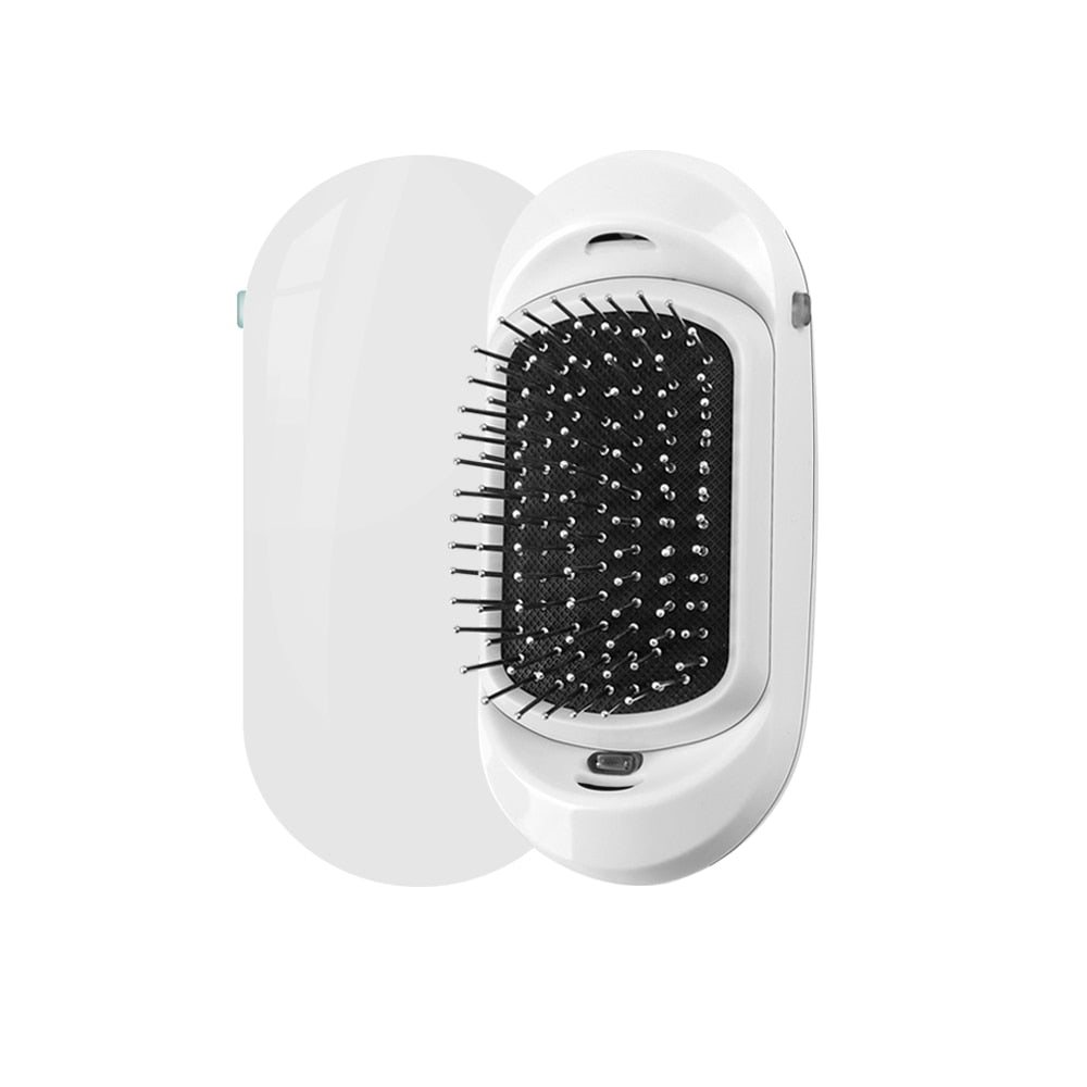 Portable Ionic Hairbrush Electric Negative Ions Hair Comb Anti Static MassageComb US Fast Shipping Styling Tool for Dropshipping portable brush hair DailyAlertDeals China White vibration 