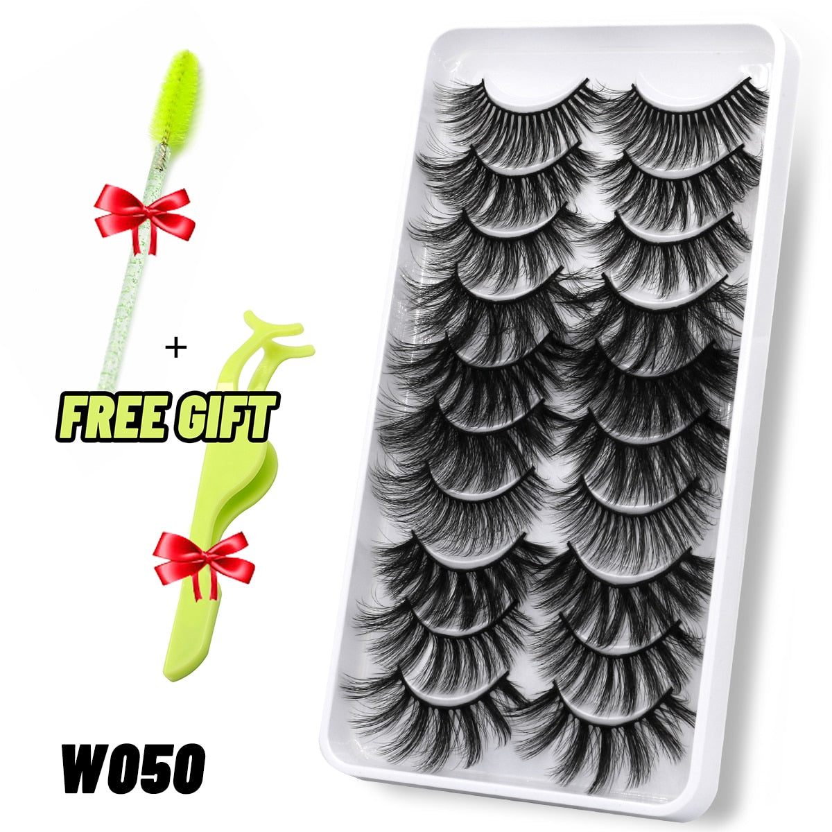 GROINNEYA Eyelashes 3D Mink Lashes Fluffy Soft Wispy Natural Cross Eyelash Extension Reusable Lashes Mink False Eyelashes Makeup 0 DailyAlertDeals 10pairs-W050 France 