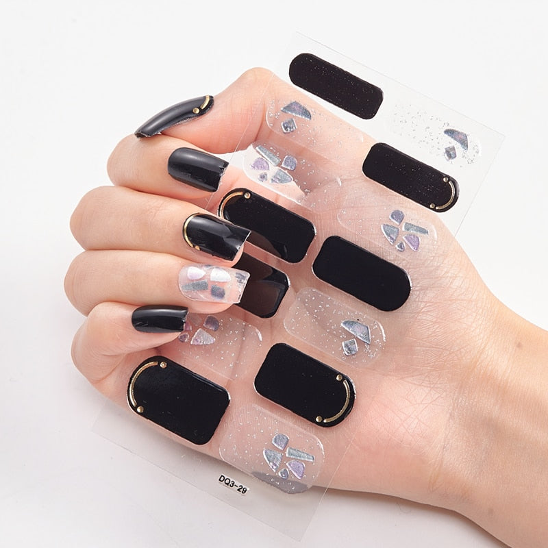Patterned Nail Stickers Wholesale Supplise Nail Strips for Women Girls Full Beauty High Quality Stickers for Nails Decal stickers for nails DailyAlertDeals DQ3-29  