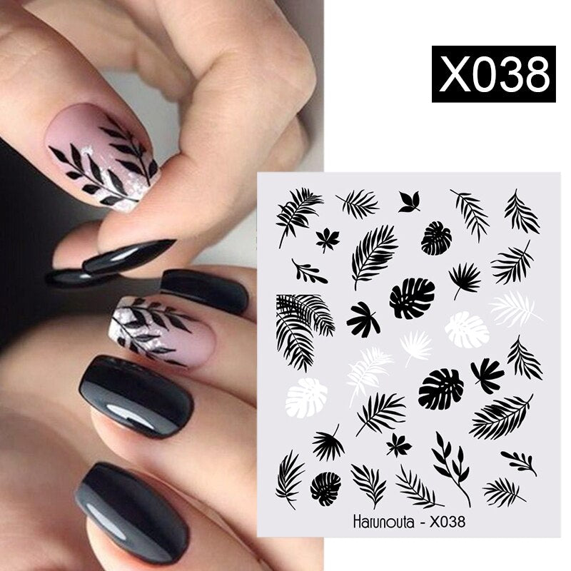 Harunouta Spring Simple Green Theme Water Decal Sticker Flower Leaf Tree Summer DIY Slider For Manicuring Nail Art Watermarks 0 DailyAlertDeals X038  