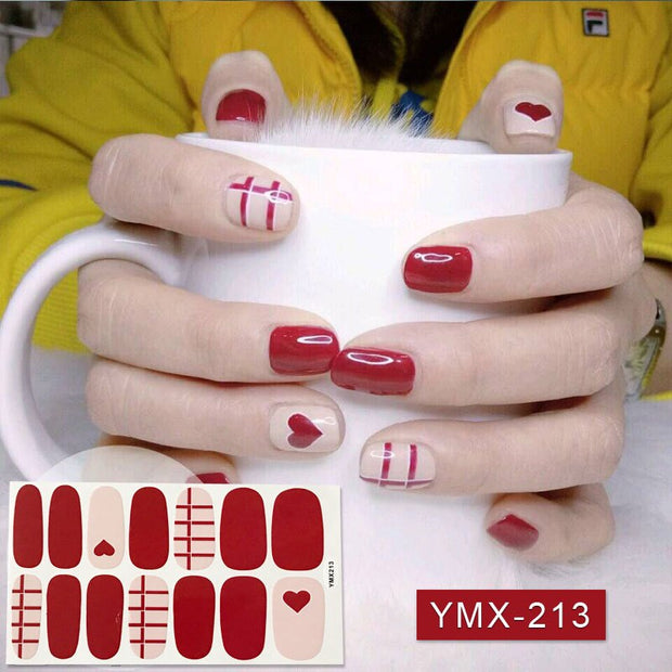 14tips/sheet Hot Colors Series Classic Collection Manicure Nail Polish Strips Nail Wraps,Full Nail Sheet DIY nail art decoration nail decal stickers DailyAlertDeals YMX213  