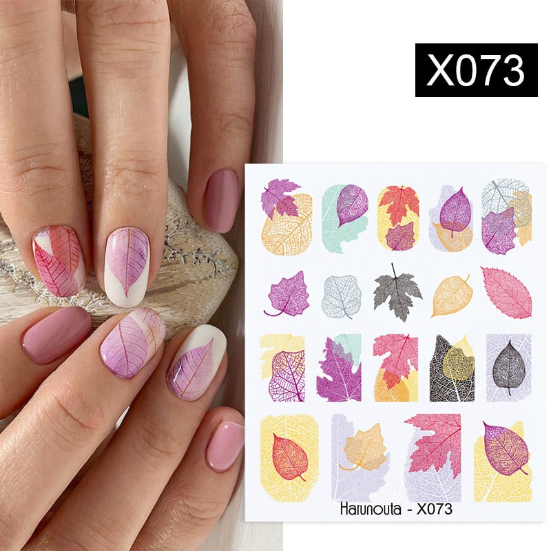 Spring Watercolor Nail Water Decal Stickers Flower Leaf Tree Green Simple Summer DIY Slider For Manicuring Nail Art Watermark Nail Stickers DailyAlertDeals X073  