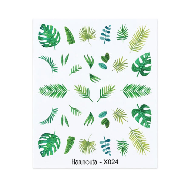 Spring Watercolor Nail Water Decal Stickers Flower Leaf Tree Green Simple Summer DIY Slider For Manicuring Nail Art Watermark 0 DailyAlertDeals X024  